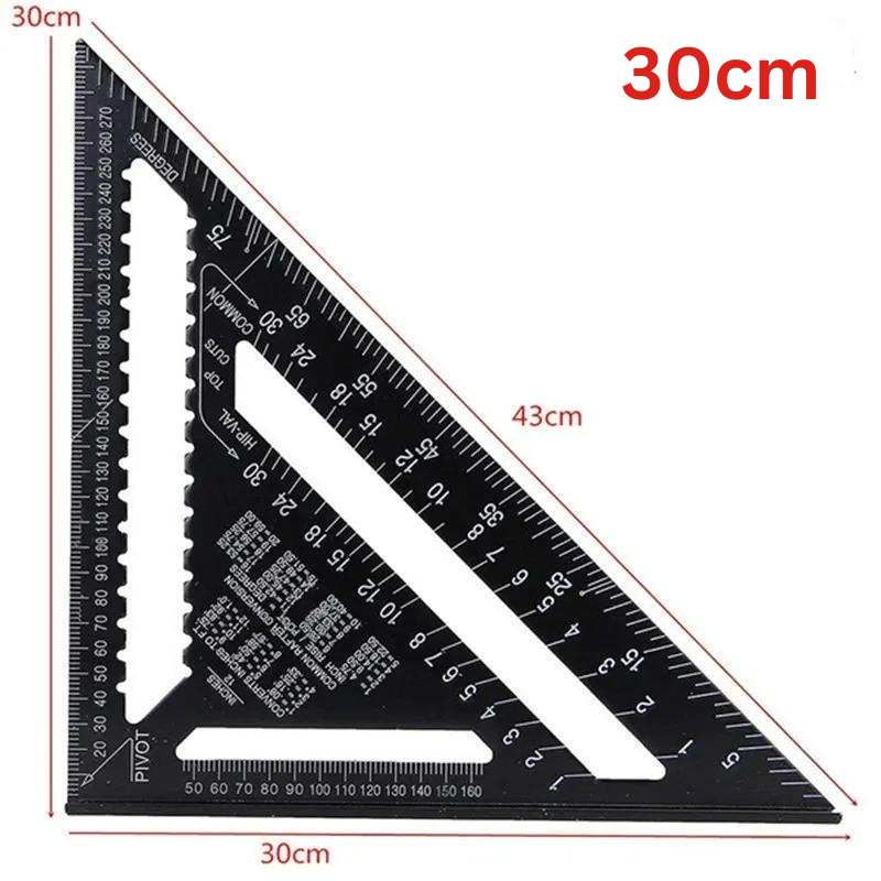 TriangleRuler - Aluminiumslegering Trekantlinjal Til Trebearbeiding