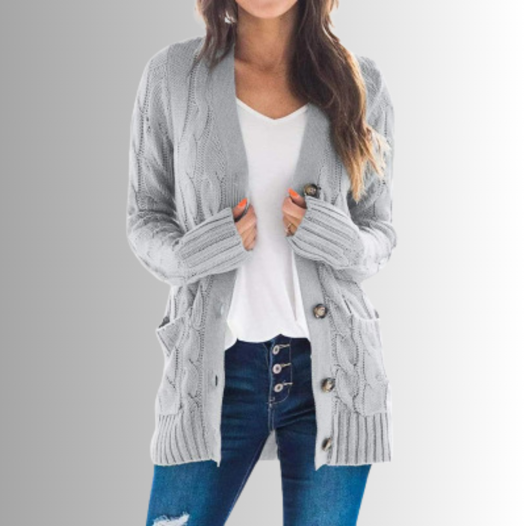 Icone™ KnittedCardigan: Dame Koselig Lang Strikket Cardigan