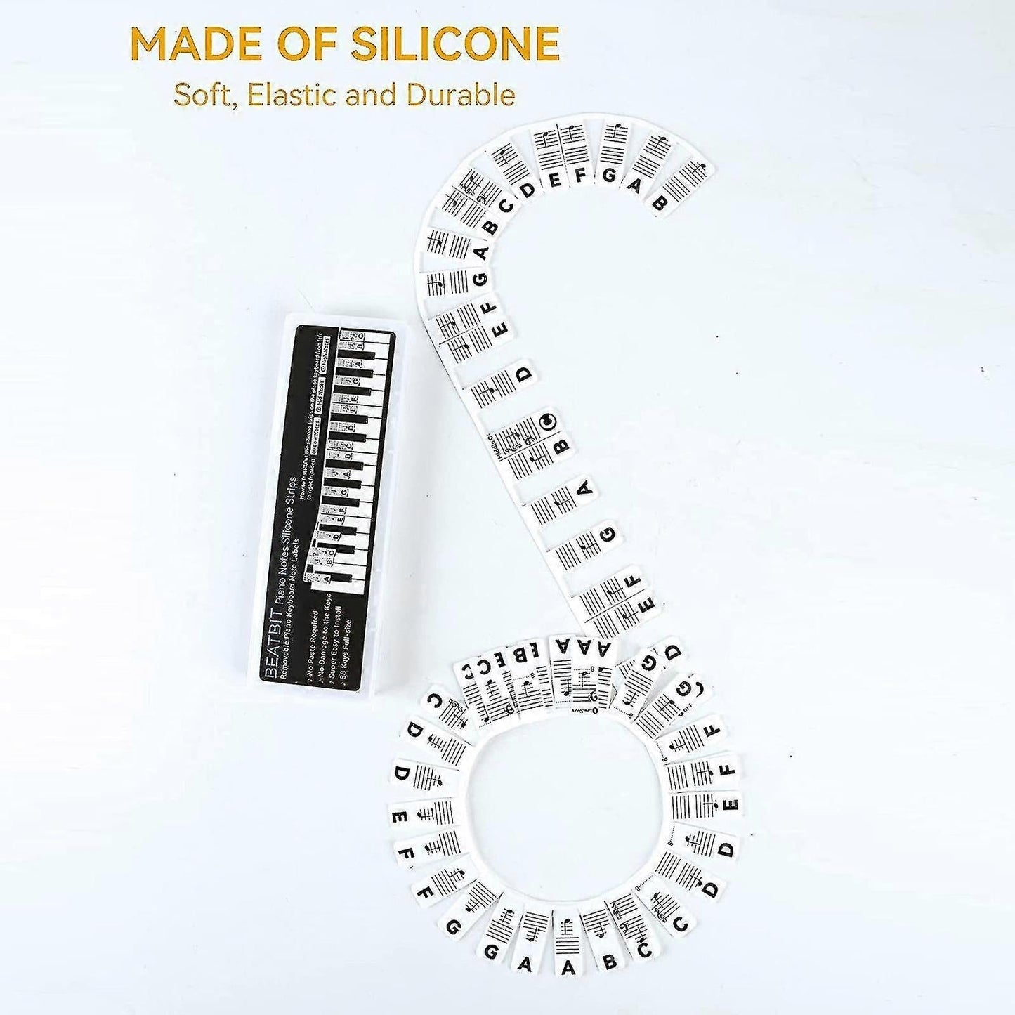 KeyboardLabel - Avtakbar Piano og Tastatur Silikonetikett
