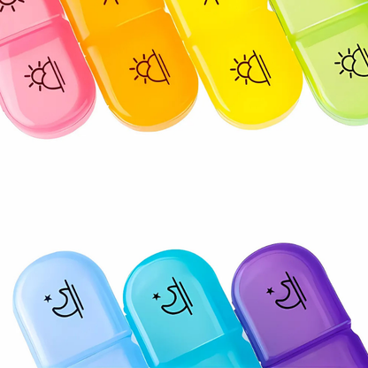 PillOrganizer 1+1 GRATIS: Bærbar Pilleorganisator Daglig og Ukentlig Medisinoppbevaring