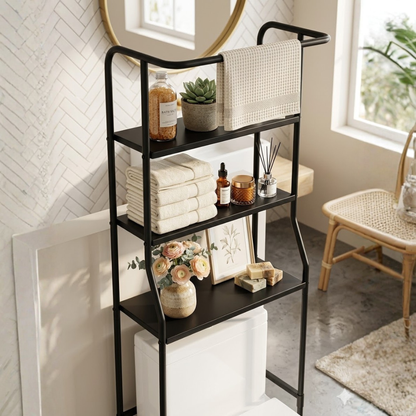 GlideHold® BathroomShelf: Stilfuld Minimalistisk 3-Niveau Badeværelseshylde