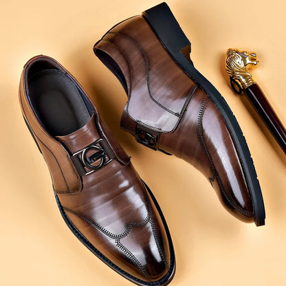 Happy™ ClassyShoes: Luksus Herre Skinn Formelle Spisse Oxford Klassiske Sko