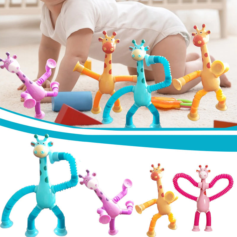 Kletshuts™ StretchyGiraffe: Teleskopisk Strekkbart Giraffleketøy Med Sugekopp