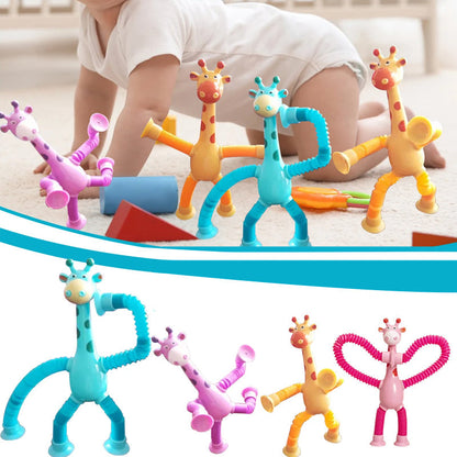 Kletshuts™ StretchyGiraffe: Teleskopisk Strekkbart Giraffleketøy Med Sugekopp