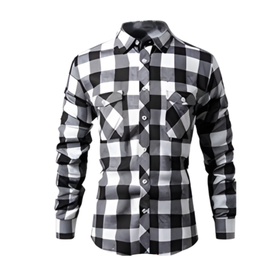 Icone™ CheckeredShirt: Stilfuld Tilfældig Pastel Lyserød Ternede Skjorte