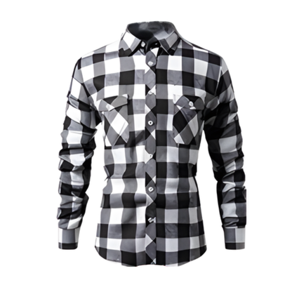 Icone™ CheckeredShirt: Stilfuld Tilfældig Pastel Lyserød Ternede Skjorte