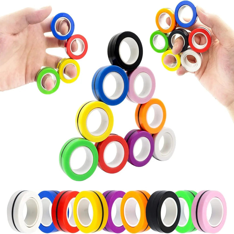 Kletshuts™ FidgetRing 1+1 GRATIS: Stressaflastende Fidget Magnetisk Spinner Ring Leg
