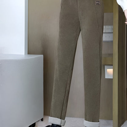 Icone™ WarmTrousers: Kvinder Stilfulde Høj Talje Slank Pasform Varme Bukser
