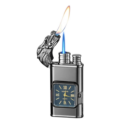 WatchLighter: Vintage-inspirert Multifunksjonell Dobbel Flamme Klokke Lighter