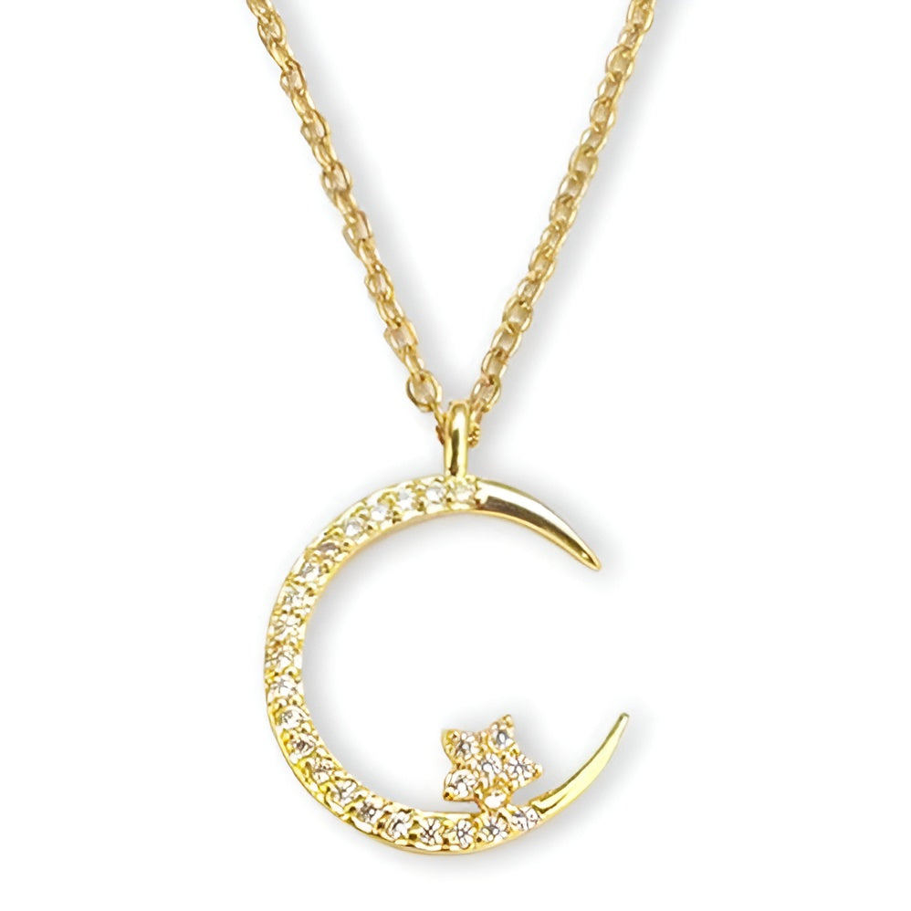 Jewelance™ CrescentNecklace 1+1 GRATIS: Minimalistisk Måne Vedhæng Justerbar Halvmåne Halskæde Smykker