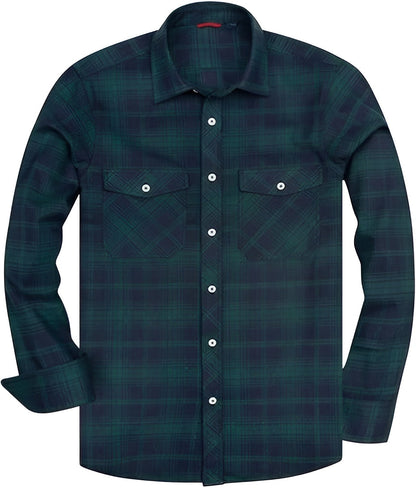 Icone™ CheckeredLongsleeves: Klassisk Avslappet Knapp Ned Rutete Langermet