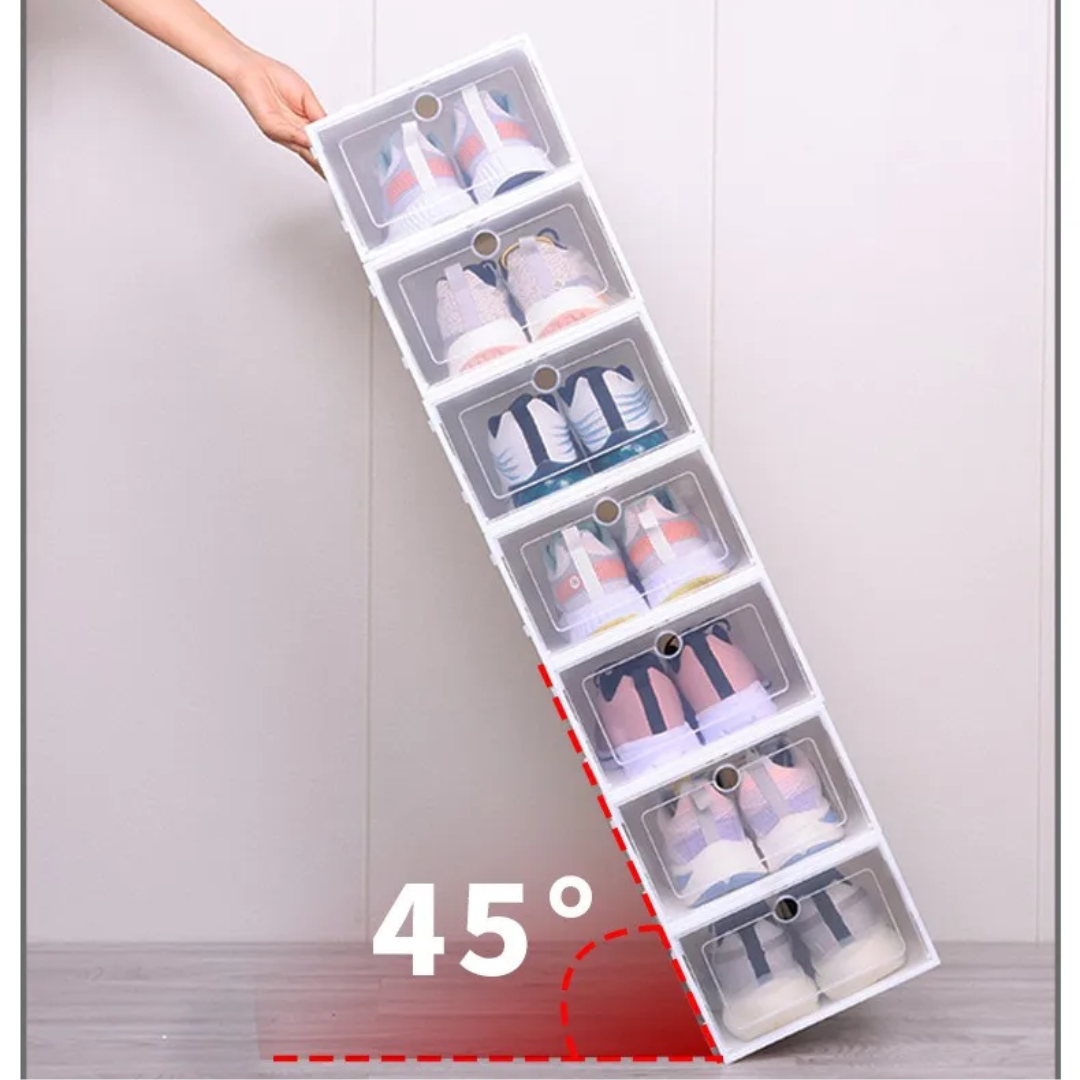 ShoeBox 5+5 GRATIS: Nem Adgang Stabelbar Gennemsigtig Vend-Top Sko Boks Opbevaringsskuffe