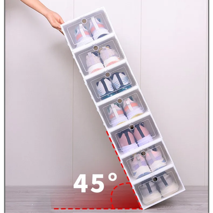 ShoeBox 5+5 GRATIS: Nem Adgang Stabelbar Gennemsigtig Vend-Top Sko Boks Opbevaringsskuffe