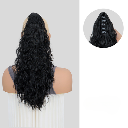 Rose® HairExtension: Clip-on Lang Krøllet Voluminøs Hårforlengelse Hestehale