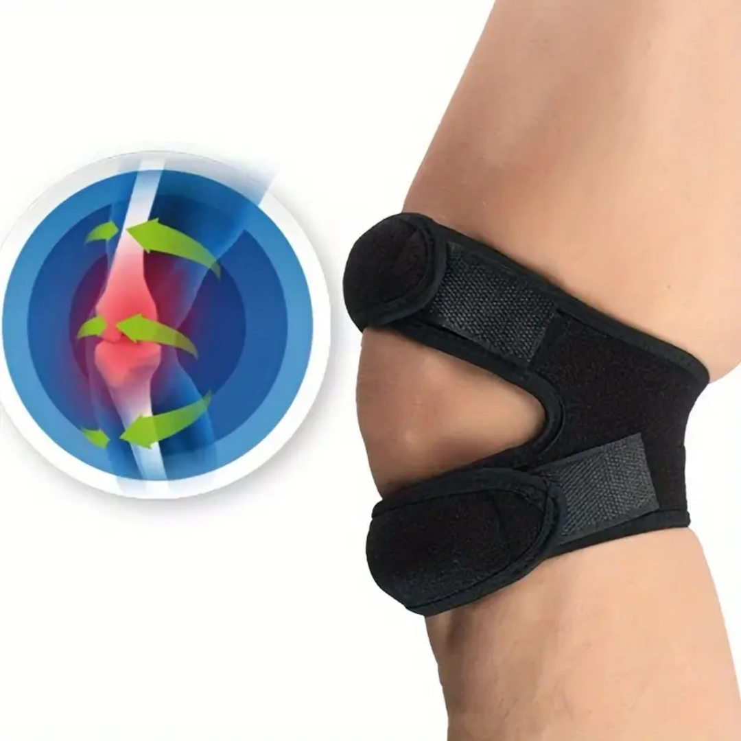 Icone™ KneeBrace 1+1 GRATIS: Justerbar Knestropp med Borrelås for Støtte og Beskyttelse