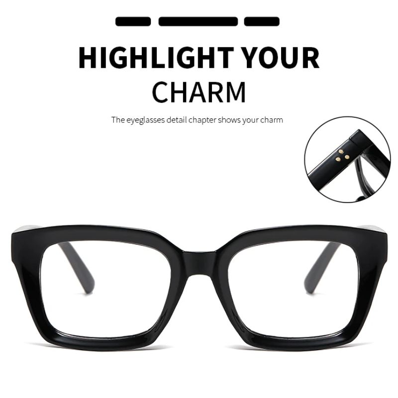 SquareEyewear 1+1 GRATIS - Blå Lys Beskyttelse Briller Firkant Ramme Øjenslid