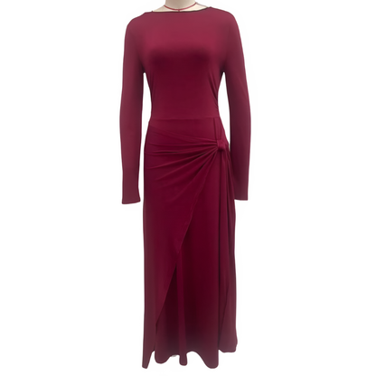 Icone™ MaxiDress: Side-Knude Slå-Om Slank-Pasform Premium Lang Maxi Kjole