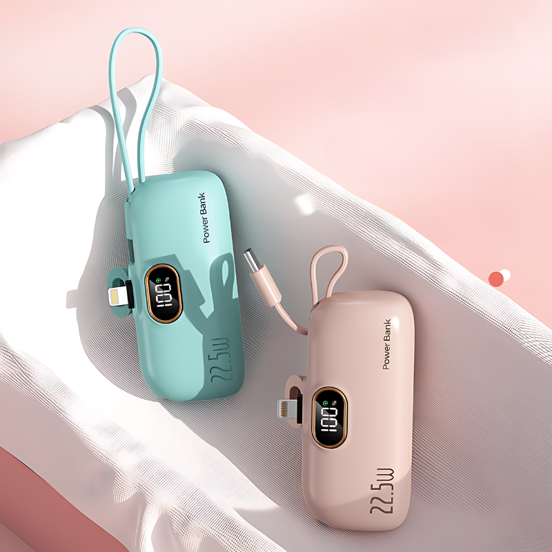 MiniCharge - Moderne Stilfull Bærbar Dobbel Port Mini Powerbank