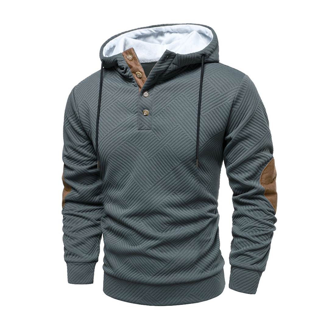Icone™ VersatileHoodie: Tilfældig Halv-Knap Snøre Alsidig Hættetrøje