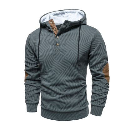 Icone™ VersatileHoodie: Tilfældig Halv-Knap Snøre Alsidig Hættetrøje