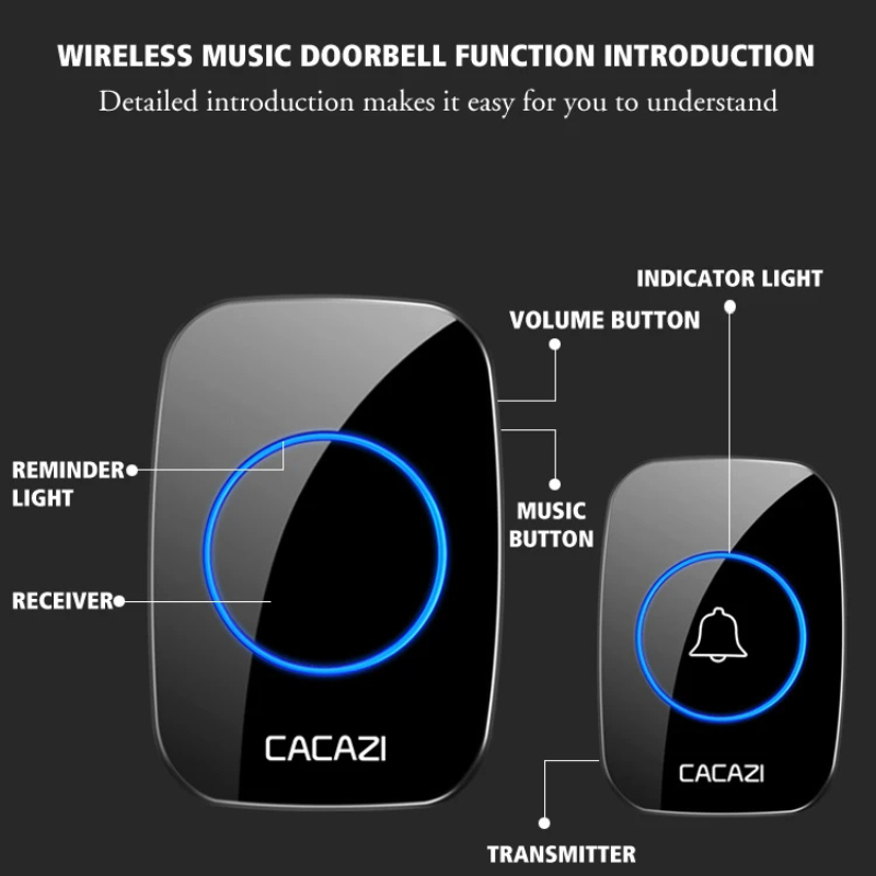 Globetrek° WirelessDoorbell: Smart Nem Installation Trådløs Dørklokke