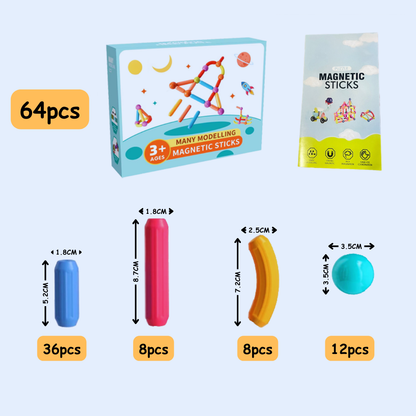 Kletshuts™ MagnetSticks: Holdbare Uddannelsesmæssige Bygge Magnetiske Pinde