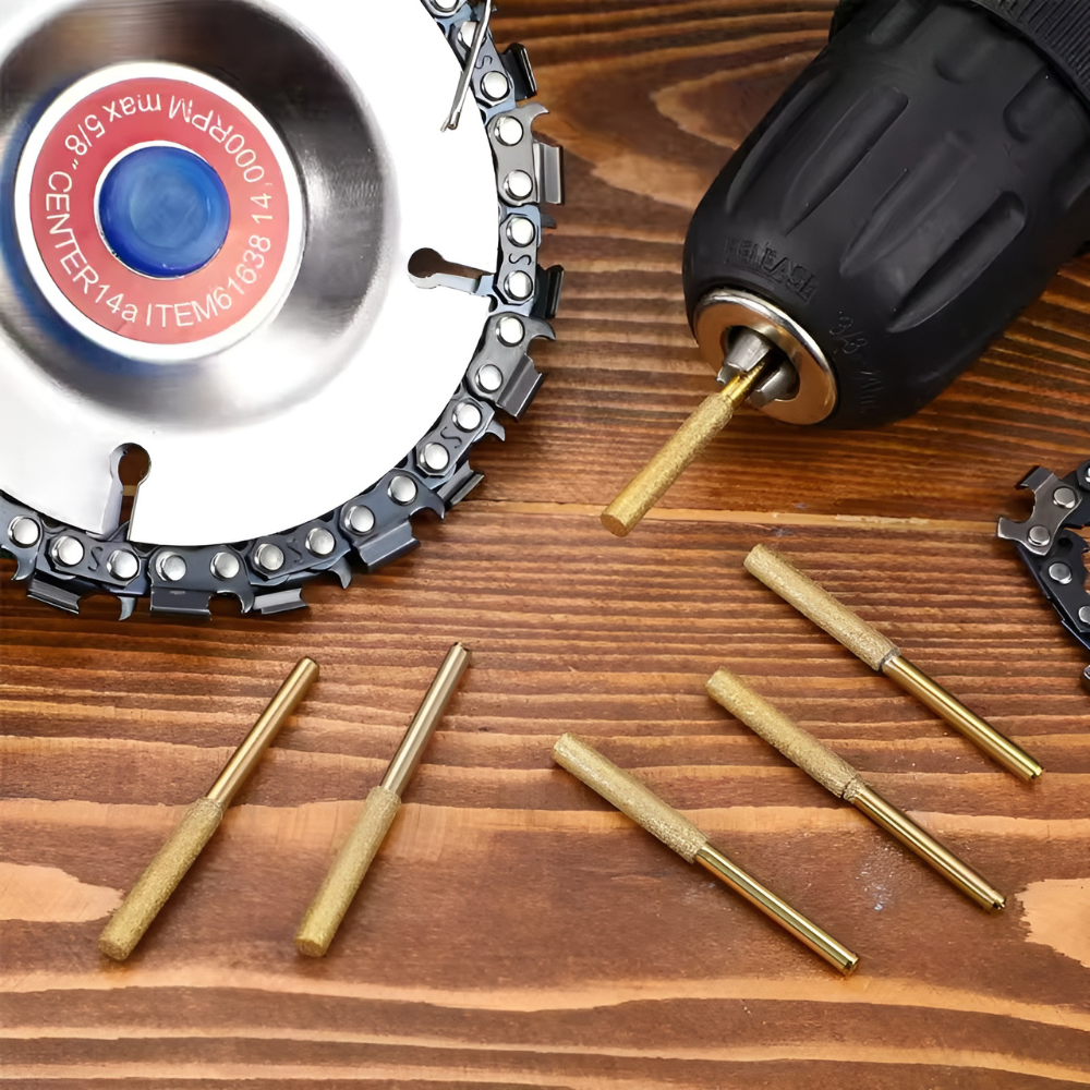 ChainsawSharpener 3+3 GRATIS: Profesjonelt Motorsag Slipesett Hoder