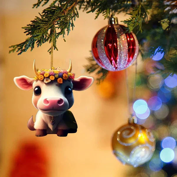 CowDecor - Tegneserie Ku Juletrepynt