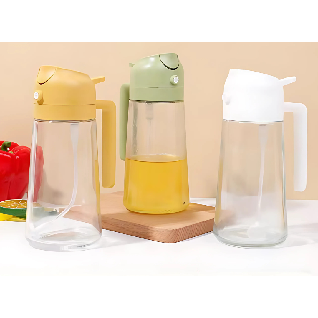 Globetrek° OilDispenser 1+1 GRATIS: 2-i-1 Helle- og Spraybeholder for Olje og Væske