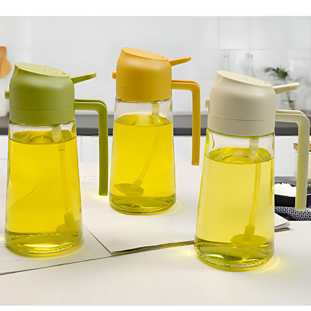 Globetrek° OilDispenser 1+1 GRATIS: 2-i-1 Helle- og Spraybeholder for Olje og Væske