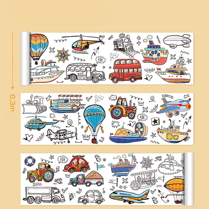 Kletshuts™ ColoringRolls 1+1 GRATIS: Børns Kreative DIY Papir Tegne- Og Farvelægning Ruller