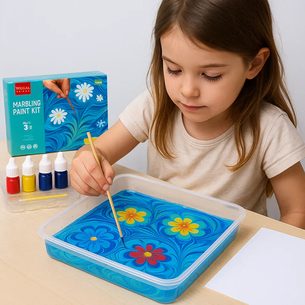 Kletshuts™ KidArt: Akvarell Marmor Barn Kunst Kreativ Lekesett