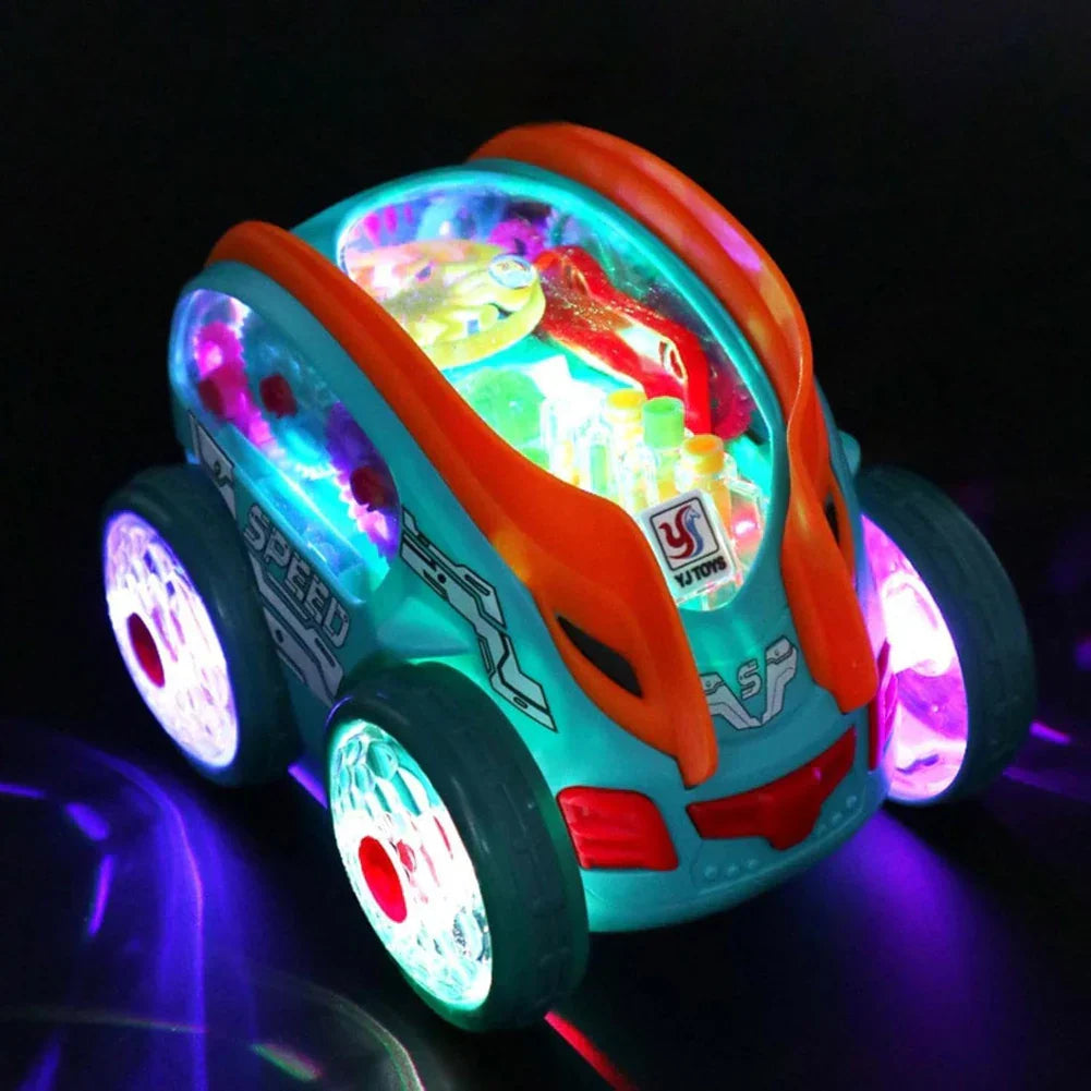 Kletshuts™ CarToy: Fargerik Lys Musikk Elektrisk Stunt Lastebil 360° Roterende Lekebil
