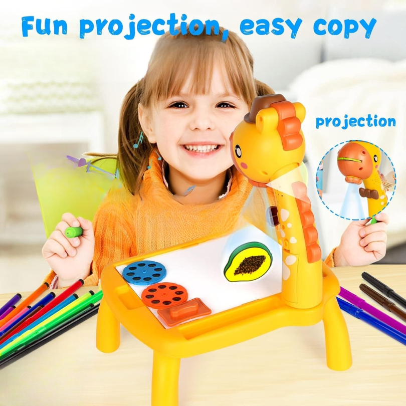 Kletshuts™ DrawingTable: Barnas Tegne- og Fargeprojektor Giraffebord