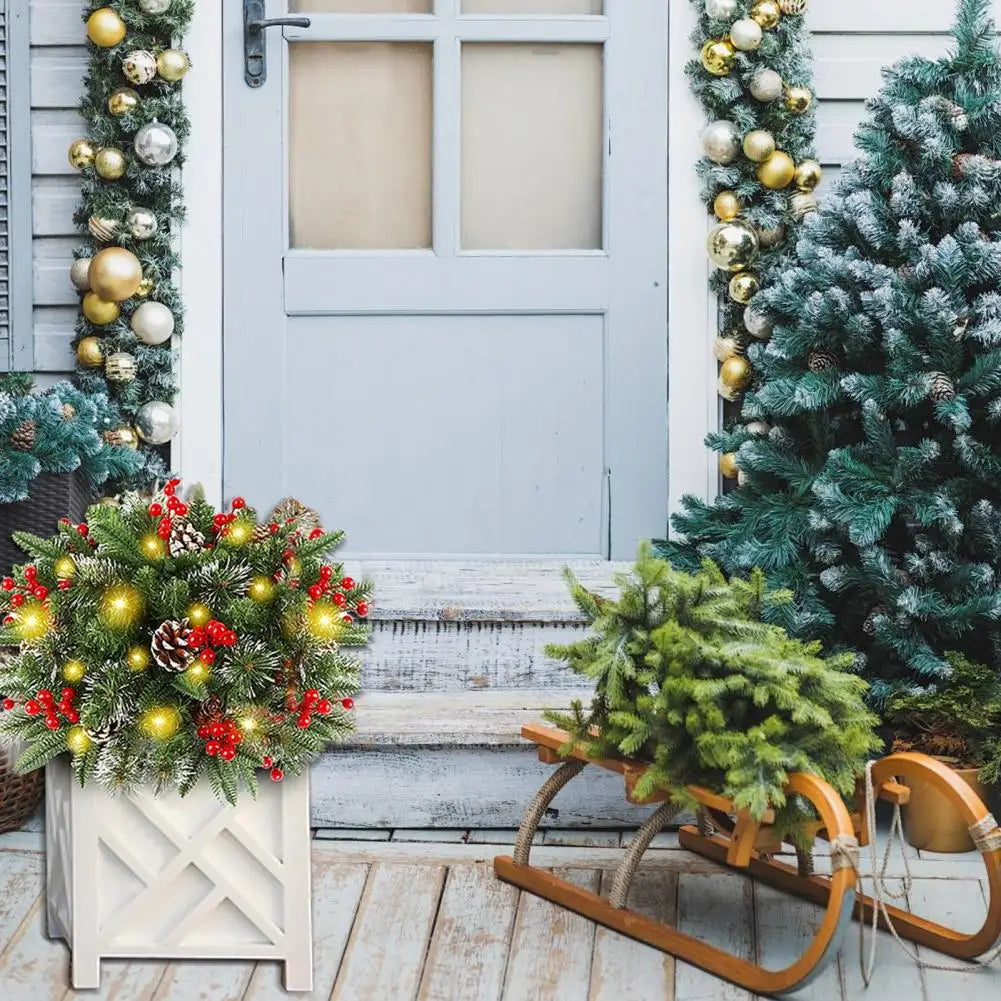 Ledsen™ ChristmasBushes: Utendørs LED Opplyste Julebusker Plantepottefyll