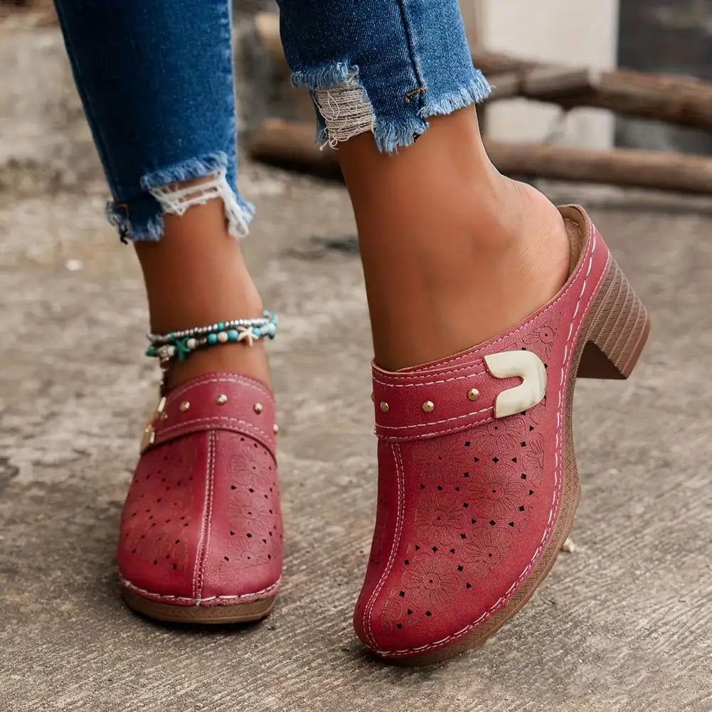 Happy™ ChunkySandals: Stilfull Lukket Tå Plattform Slip-on Chunky Sandaler