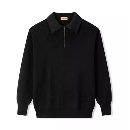 Icone™ PoloSweater: Afslappet Krave Strikket Polo Sweater