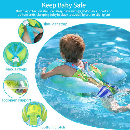 Kletshuts™ BabyFloat: Babybassengflyter med innebygd solskjerm