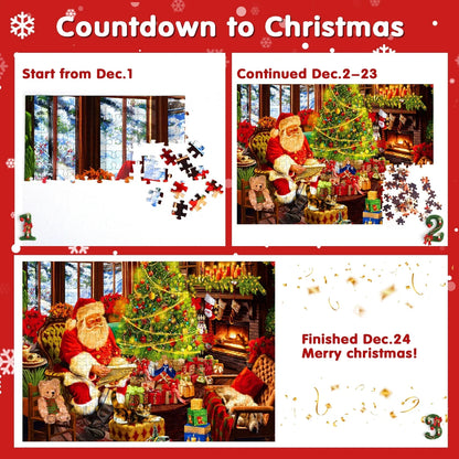 PuzzleAdvent - 24 Jigsaw Puzzle Adventskalender (Tilfeldig Design)