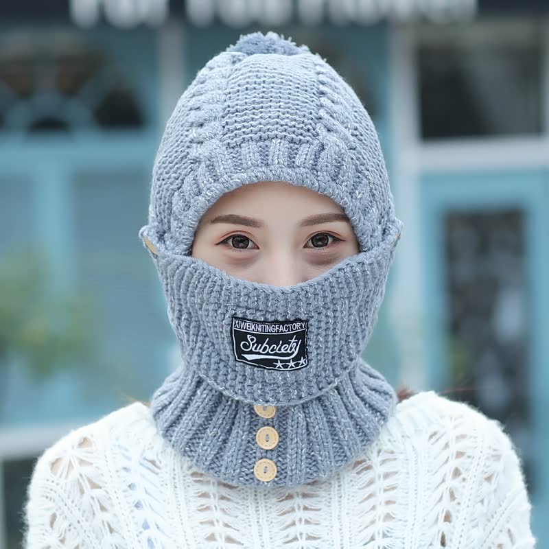 Icone™ ThermalHat - Strikket Vindtett Termolue Maske Skjerf Integrert
