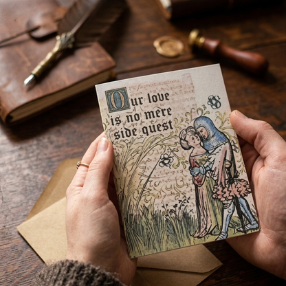 VintageCards 1+1 GRATIS: Middelalderens Kjærlighetstema Hilsen Vintage Kort