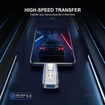 USBDrive - Kompakt og holdbar multienhet 4-i-1 USB-flashstasjon