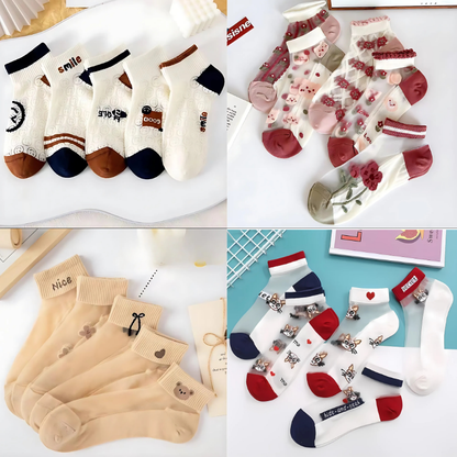 Happy™ MeshSocks: Pustende, komfortable ankelsokker med morsomt design