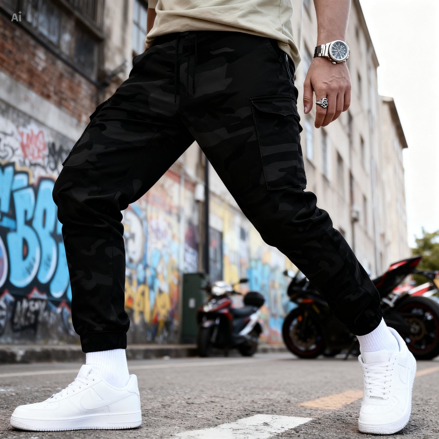 Icone™ CamouflagePants: Stilfulde Afslappet Multi-Lomme Camouflagebukser