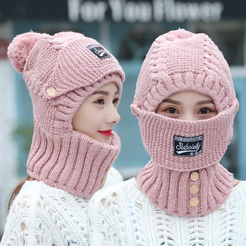 Icone™ ThermalHat - Strikket Vindtett Termolue Maske Skjerf Integrert