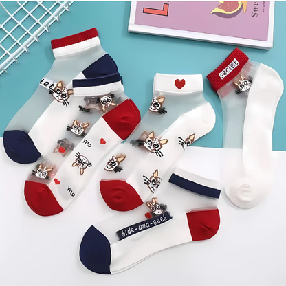 Happy™ MeshSocks: Pustende, komfortable ankelsokker med morsomt design