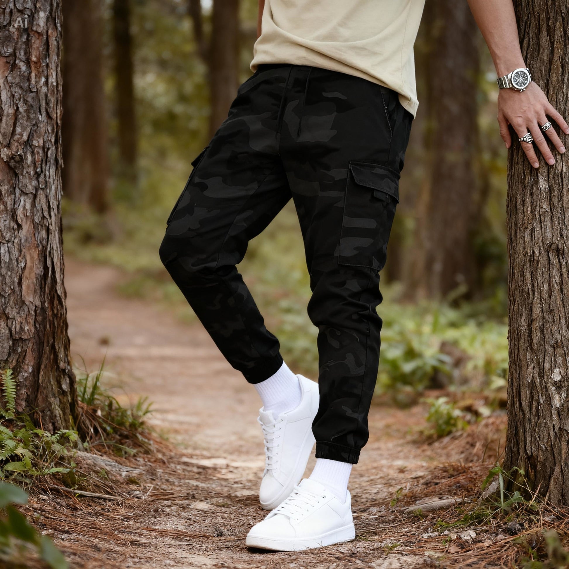 Icone™ CamouflagePants: Stilige Avslappede Multi-Lomme Kamuflasjebukser