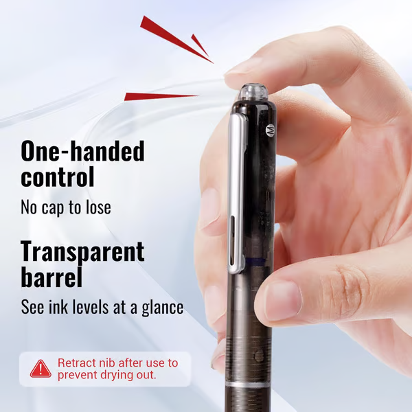 FountainPen - Uttrekkbar Og Gjenfyllbar Fyllepenn Med Blekkpatroner