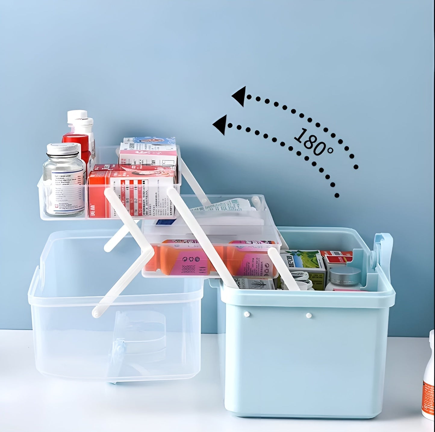 Globetrek° SmartStorage - Multifunktionel Tre-Niveaus Gennemsigtig Smart Opbevaring Organizer