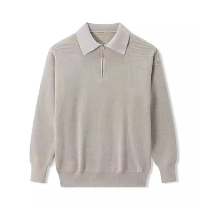 Icone™ PoloSweater: Afslappet Krave Strikket Polo Sweater